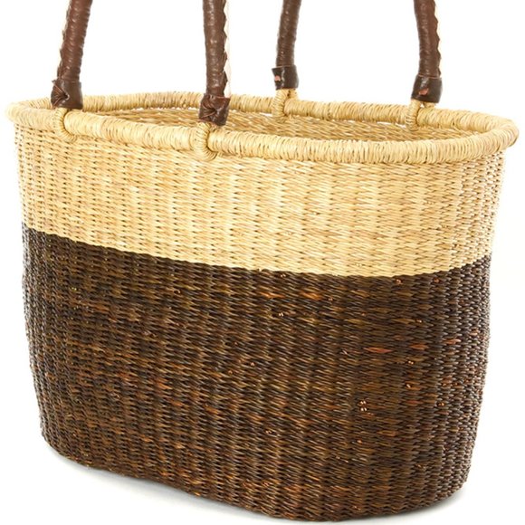 Color Block Bolga Shopper - Nutmeg - Picture 2 of 3